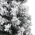 vidaXL Sapin de Noël artificiel mince flocon de neige vert 120 cm PVC