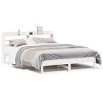 vidaXL Cadre de lit sans matelas blanc 140x200 cm bois de pin massif