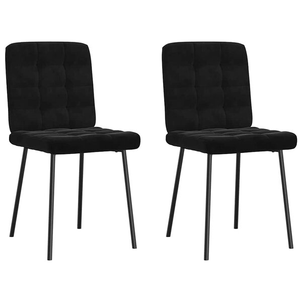 vidaXL Chaises à manger lot de 2 Noir Velours