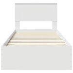 vidaXL Cadre de lit avec tiroir Blanc 90 x 190 cm Bois d'ingénierie