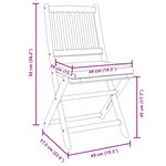 Chaises de jardin pliantes vidaXL avec coussin blanc 6 pièces en bois d'acacia massif