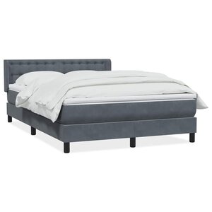 vidaXL Sommier à lattes de lit et matelas gris foncé 140x220cm velours