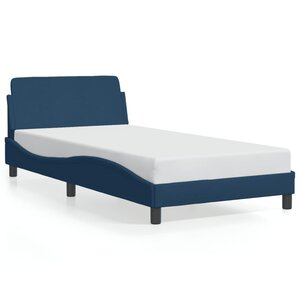 vidaXL Cadre de lit avec tête de lit Dover bleu 100x200cm tissu