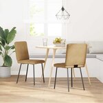 vidaXL Chaises à manger lot de 2 Marron Velours