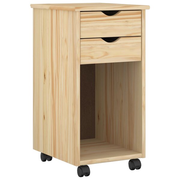 vidaXL Cabinet roulant Marron 34 x 39 x 65 5 cm Pin massif
