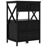 vidaXL Cabinet de chevet avec tiroir 2 Pièces Chêne noir 40 x 31 x 60 cm