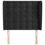 vidaXL Tête de lit avec oreilles Noir 83x23x118/128 cm Velours
