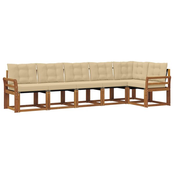 vidaXL Ensemble de canapés d'extérieur 6 Pièces Naturel et Beige