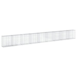 vidaXL Panier gabion avec couvercle 900x50x100 cm fer galvanisé