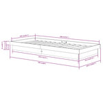 vidaXL Cadre de lit Noir Bois massif 100x200 cm