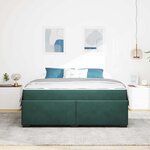 vidaXL Cadre de lit avec matelas Vert foncé 180 x 200 cm Velours