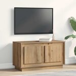 vidaXL Meuble TV chêne artisanal 80 x 35 x 45 cm Bois d'ingénierie