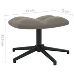 vidaXL Chaise de relaxation avec tabouret Gris clair Velours