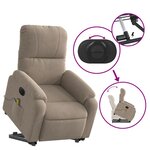vidaXL Fauteuil inclinable de massage électrique taupe