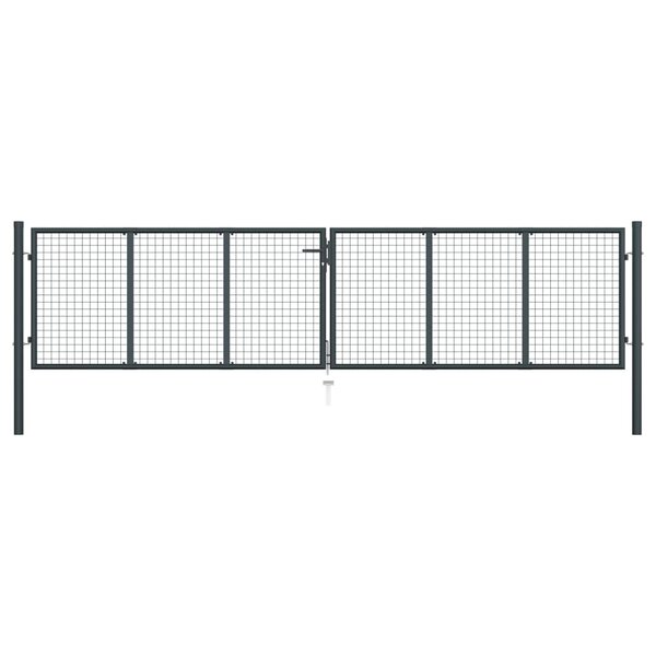 vidaXL Portail en maille de jardin Acier galvanisé 400 x 150 cm Gris