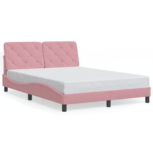 vidaXL Cadre de lit sans matelas rose 140x190 cm velours