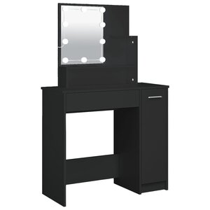 vidaXL Coiffeuse avec LED noir 86 5x35x136 cm