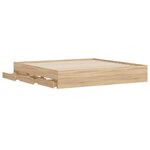 vidaXL Cadre de lit à tiroirs chêne sonoma 160x200cm bois d'ingénierie