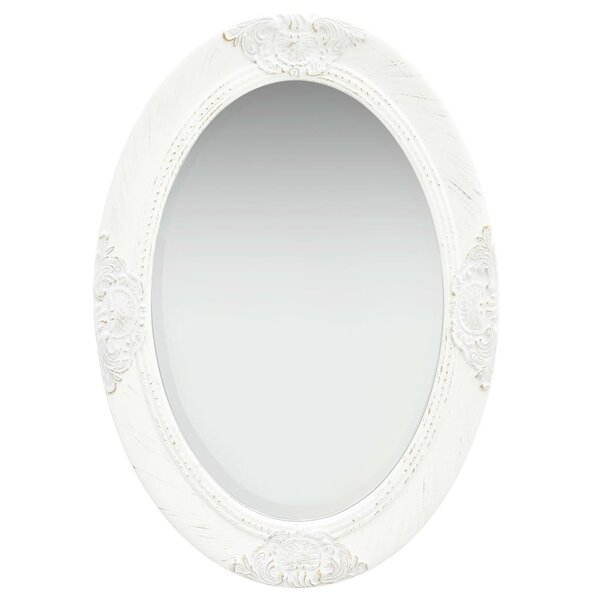 vidaXL Miroir mural style baroque 50x70 cm Blanc