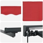 vidaXL Auvent Rétractable Rouge 350 x 250 cm Polyester et métal