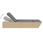 vidaXL Chaise longue double avec coussins beige résine tressée
