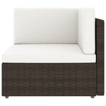 vidaXL Salon de jardin 6 Pièces avec coussins Marron Résine tressée