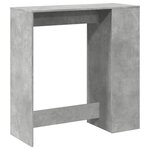 vidaXL Table de bar avec étagères gris béton bois d'ingénierie