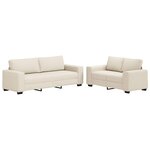 vidaXL Canapé 2 Pièces Beige 221 x 80 x 82 cm Tissu en lin mélangé