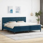 vidaXL Cadre de lit avec matelas Bleu 200 x 200 cm Velours
