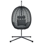 vidaXL Chaise suspendue polyrotin 104 x 100 x 191 cm Noir