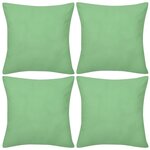 vidaXL Housses de coussin 4 Pièces Coton Vert pomme 40x40 cm