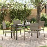 vidaXL Ensemble de salle à manger pour jardin 5 Pièces Gris Poly rotin