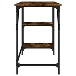 Bureau table poste de travail meuble d'ordinateur informatique étude chêne fumé 120 x 50 x 75 cm métal et bois d'ingénierie brun 02_0023572