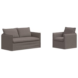 vidaXL Canapé 2 Pièces Taupe 196 x 82 x 85 cm tissu