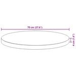 vidaXL Dessus de table rond Ø70x4 cm bois massif d'acacia