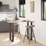 vidaXL Pieds de table de bar en forme de U  2 pièces  acier naturel  60 x (100-101) cm