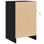 vidaXL Table de chevet avec lumières LED Chêne noir Bois d'ingénierie