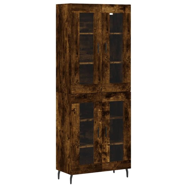 vidaXL Buffet haut Chêne fumé 69 5x34x180 cm Bois d'ingénierie