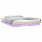 vidaXL Cadre de lit à LED sans matelas 120x200 cm bois massif