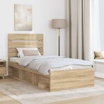 vidaXL Cadre de lit Sonoma 100 x 200 cm Bois de pin massif