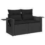 vidaXL Salon de jardin 9 Pièces avec coussins noir résine tressée