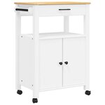 vidaXL Chariot de cuisine MONZA 60x40x90 cm bois massif de pin