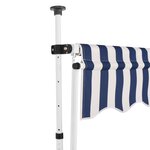 vidaXL Auvent rétractable manuel 400 cm Rayures bleues et blanches