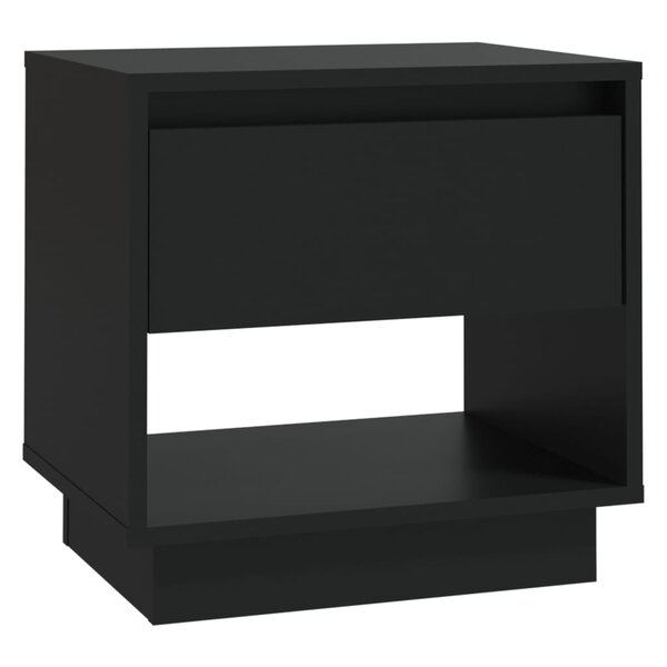 vidaXL Table de chevet Noir 45x34x44 cm bois d'ingénierie