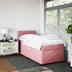 vidaXL Sommier à lattes de lit avec matelas Rose 90x190 cm Velours
