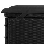 vidaXL Chaise longue 1 pc avec coussin noir 201x55x62cm résine tressée