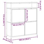 vidaXL Cabinet à chaussures avec étagère Bois ancien 100 x 34 x 112 cm