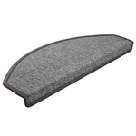 vidaXL Tapis d'escalier 10 pièces 65 x 24 x 4 cm Gris foncé Demi-rond Grand