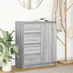 vidaXL Buffet avec tiroirs sonoma gris 71x35x84 cm bois d'ingénierie