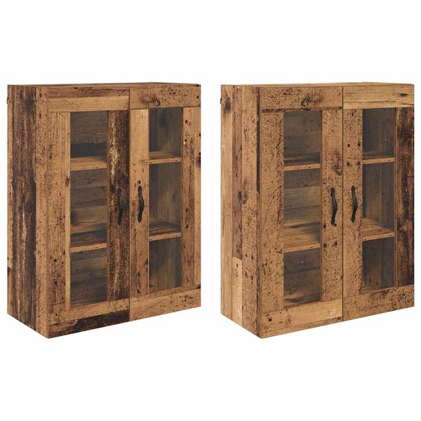 vidaXL Cabinets muraux 2 Pièces Bois Ancien 69 5 x 34 x 90 cm